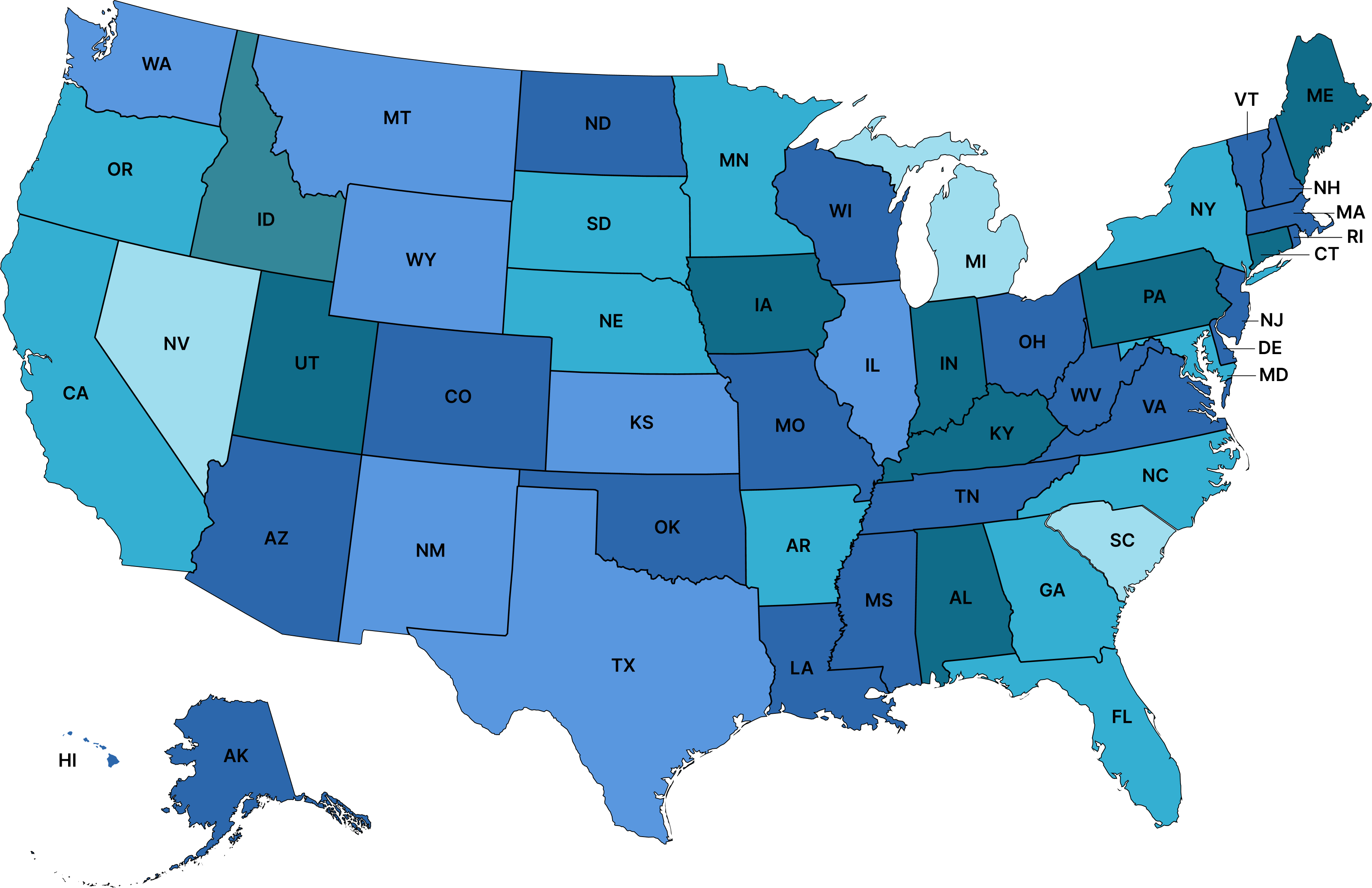 Get creative title map states we serve